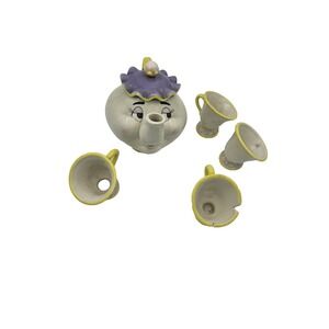 Disney Beauty and the Beast Mrs Potts & Chip Ceramic Tea Set Vintage Read Defect